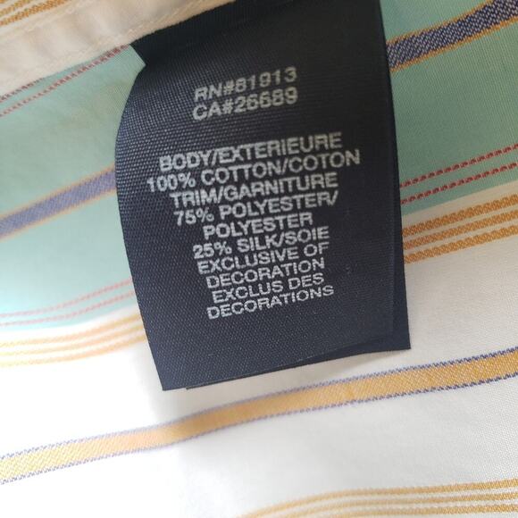 ROBERT GRAHAM STRIPED BUTTON DOWN SIZE MED - Picture 2 of 9